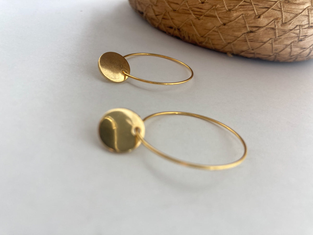 Luna Creciente Small Hoops - Bronze