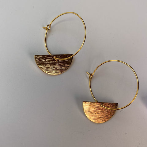 Dangle Hoop Earrings | Half Moon Hoops | Luna Ray Jewellery